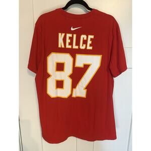 Kansas, Chiefs, Kelce 87 The Nike Tee Size Men’s XL Jersey Tshirt, Small Flaw